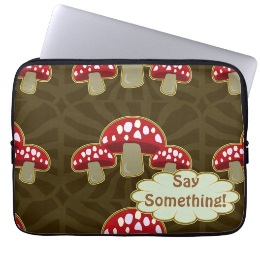Funky Fungi Mushroom Pattern Laptopschutzhülle (Vorderseite)