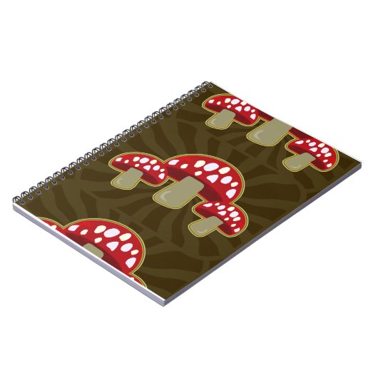 Funky Fungi Mushroom Pattern Notizblock (Linke Seite)