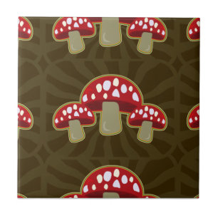 Funky Fungi Pilzmuster Fliese