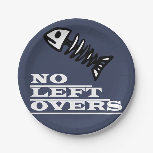 Funky Funny No Verlassen Overs Fish Skelett Pappteller (Vorderseite)