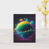 Funky Galaxy Karte (Gelbe Blume)