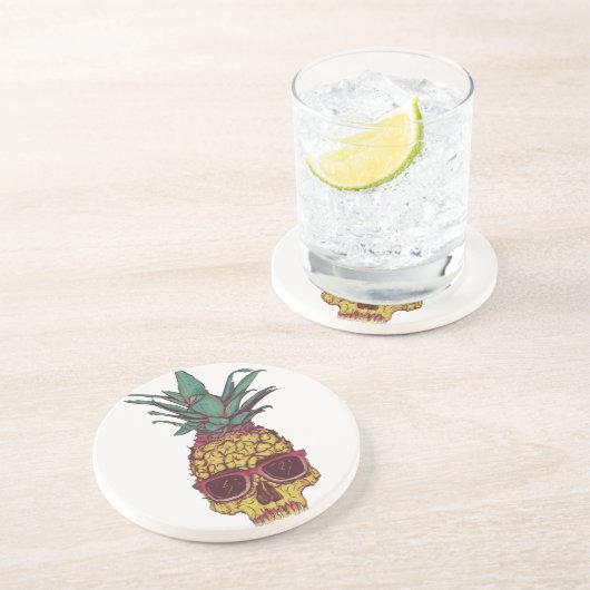 Funky Geek Cool Pineaple Punk Sandstein Untersetzer (Seite)