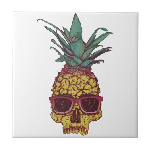 Funky Geek-cooles Ananas-Punk Fliese (Vorderseite)