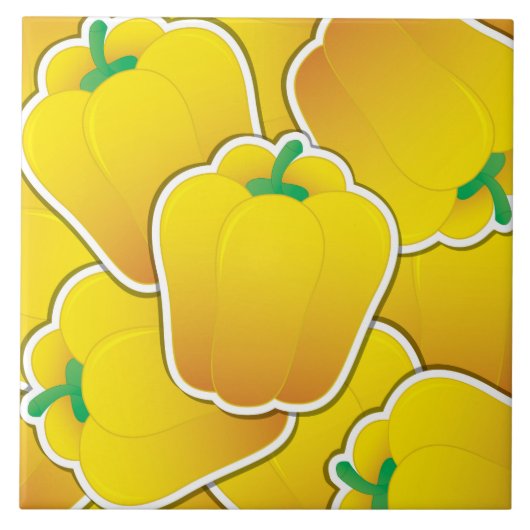 Funky Gelb Pfeffer Fliese (Vorderseite)