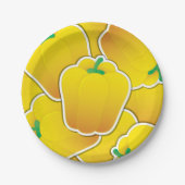 Funky Gelb Pfeffer Pappteller (Vorderseite)