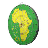 Funky gelbe Afrika-Karte Dartscheibe (Vorderseite rechts)