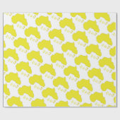 Funky gelbe Afrika-Karte Geschenkpapier (Flach)
