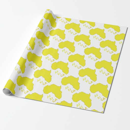 Funky gelbe Afrika-Karte Geschenkpapier (Ungerollt)