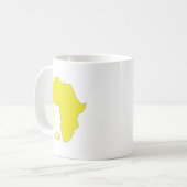 Funky gelbe Afrika-Karte Kaffeetasse (Vorderseite Links)