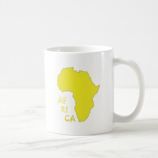 Funky gelbe Afrika-Karte Kaffeetasse (Rechts)
