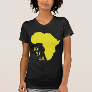 Funky gelbe Afrika-Karte T-Shirt