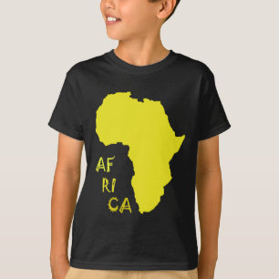 Funky gelbe Afrika-Karte T-Shirt