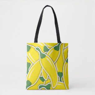 Funky gelbe Chili-Paprikaschoten Tasche