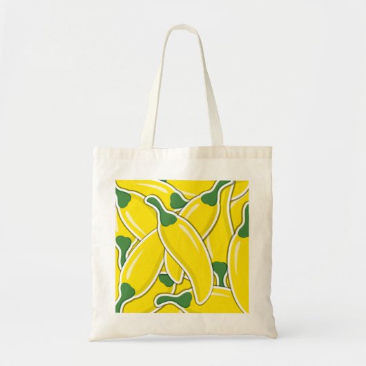 Funky gelbe Chili-Paprikaschoten Tragetasche (Vorne)