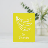 Funky Gelbe Happy Banane Postkarte (Stehend Vorderseite)