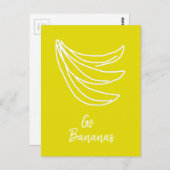 Funky Gelbe Happy Banane Postkarte (Vorne/Hinten)