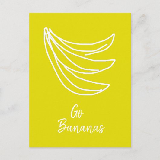 Funky Gelbe Happy Banane Postkarte (Vorderseite)