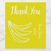 Funky Gelbe Happy Banane Weinetikett (Einzelnes Label)