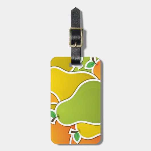 Funky gemischte Birne Gepäckanhänger (Vorderseite vertikal)