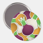 Funky Gemischte Zwiebeln Magnet (Vorderseite/Rückseite)