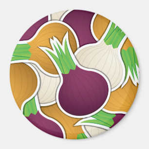 Funky Gemischte Zwiebeln Magnet