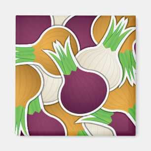 Funky Gemischte Zwiebeln Magnet