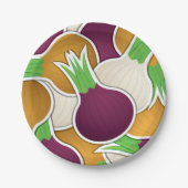Funky Gemischte Zwiebeln Pappteller (Vorderseite)