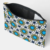 Funky Geometric Daisy Pattern Zubehörtasche (Offen)