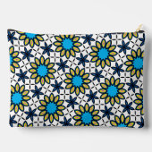 Funky Geometric Daisy Pattern Zubehörtasche (Rückseite)