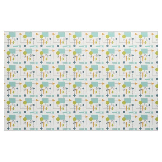 Funky Geometric Flow Chart Mitte Jahrhundert Moder Stoff (Yard (91,4 cm))