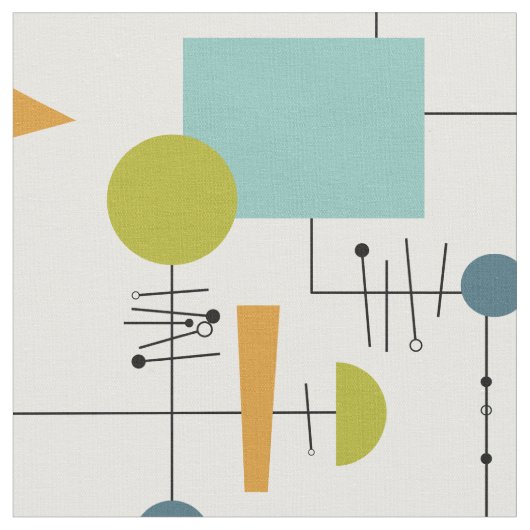 Funky Geometric Flow Chart Mitte Jahrhundert Moder Stoff (Nahaufnahme)