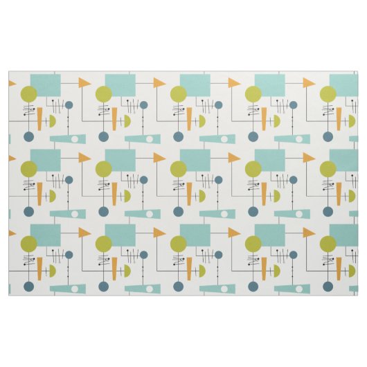 Funky Geometric Flow Chart Mitte Jahrhundert Moder Stoff (Fat Quarter (45,7 x 55,9 cm))