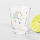 Funky Geometric Flowchart Throwback Mid Century Schnapsglas (Rückseite)