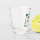 Funky Geometric Flowchart Throwback Mid Century Schnapsglas (Links)