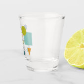 Funky Geometric Flowchart Throwback Mid Century Schnapsglas (Rechts)