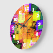 Funky Geometric, mehrfarbig Große Wanduhr (Winkel)