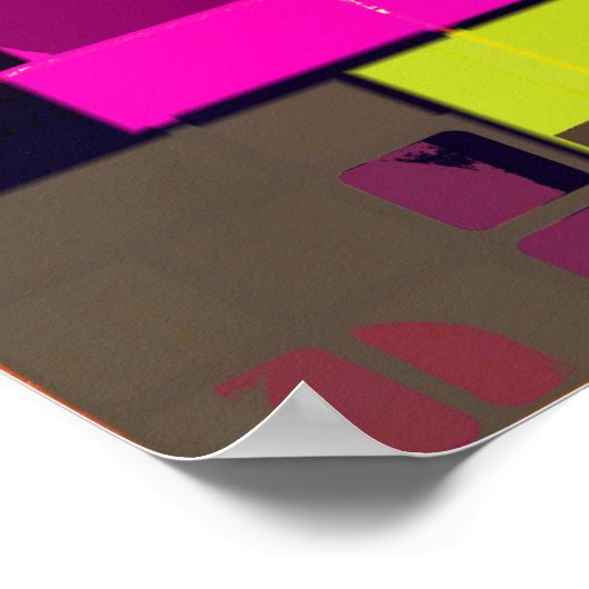 Funky Geometric, mehrfarbig Poster (Ecke)
