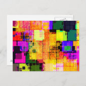 Funky Geometric, mehrfarbig Postkarte (Vorne/Hinten)