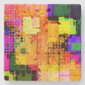 Funky Geometric, mehrfarbig Steinuntersetzer (Vorderseite)