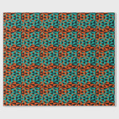 Funky Geometric Orange Aquamarines, feines Muster Geschenkpapier (Flach)