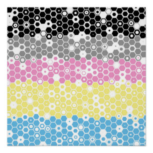 Funky geometrische Mod-Abstrakte Polygender-Stolzf Poster