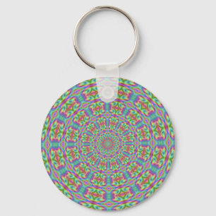 Funky geometrischer 60er schlüsselanhänger