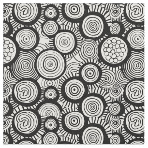 Funky geometrisches afrikanisches Schwarzweißmuste Stoff