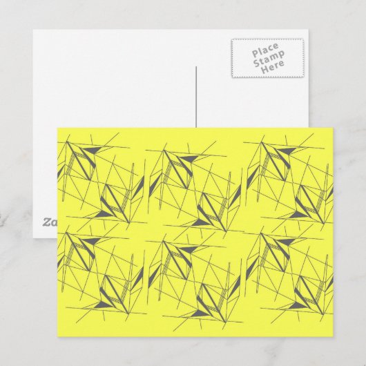 Funky geometrisches Muster Postkarte (Vorne/Hinten)