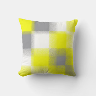Funky Geometry Abstrakt Art Yellow Grey White Kissen