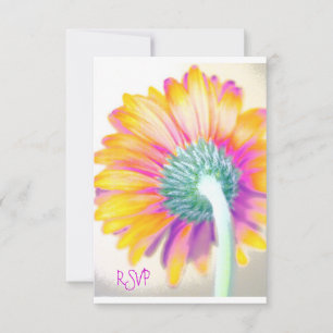 Funky Gerbera RSVP Karte