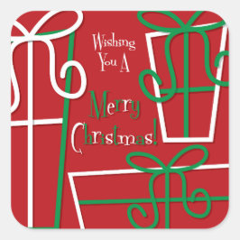 Funky Geschenkboxen Quadratischer Aufkleber