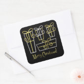 Funky Geschenkboxen Quadratischer Aufkleber (Umschlag)