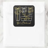 Funky Geschenkboxen Quadratischer Aufkleber (Tasche)