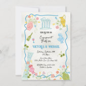 Funky Gezeichnet italienisches Party Griechisch-Mi Einladung (Vorderseite)